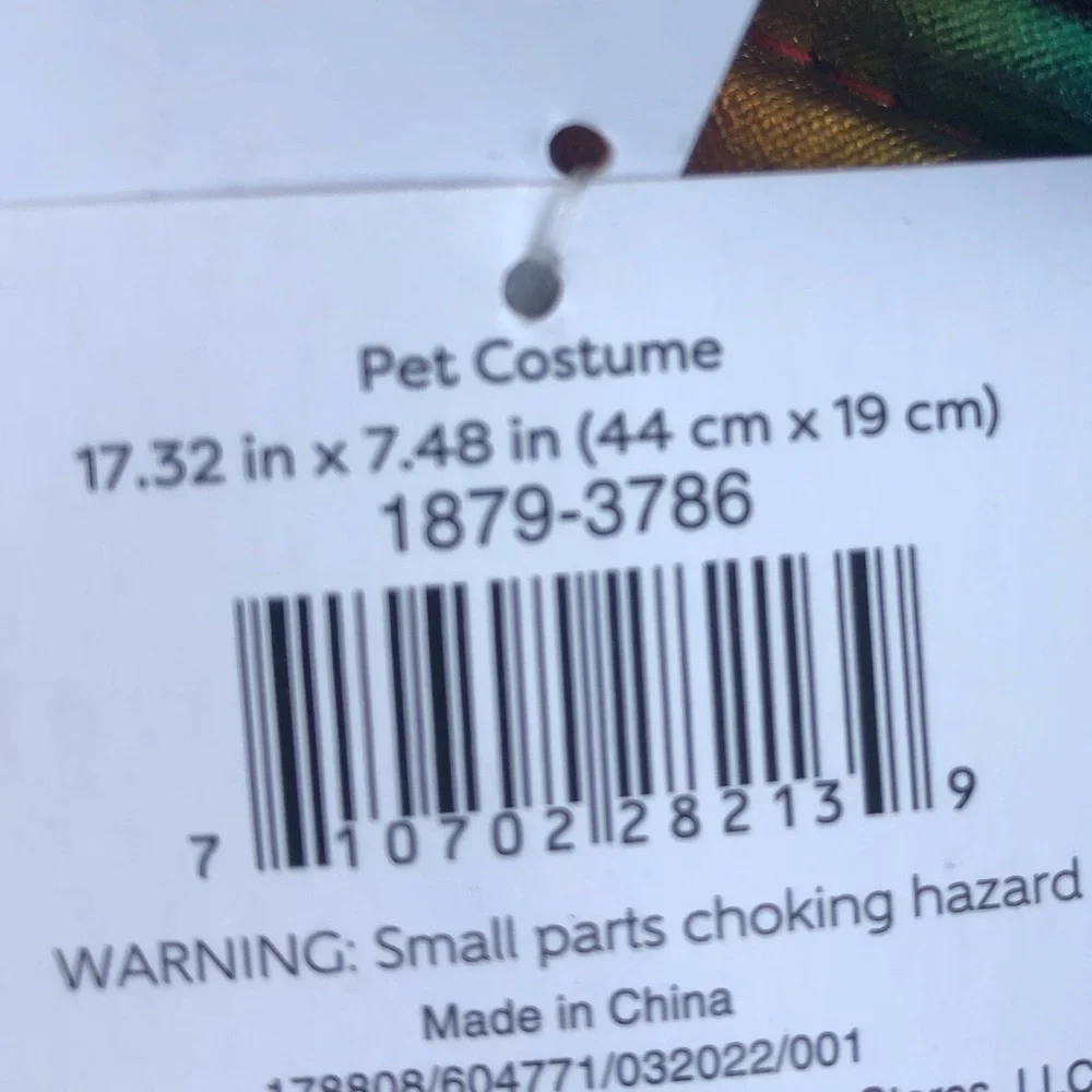 Horned iguana metallic rainbow dog Halloween costume L